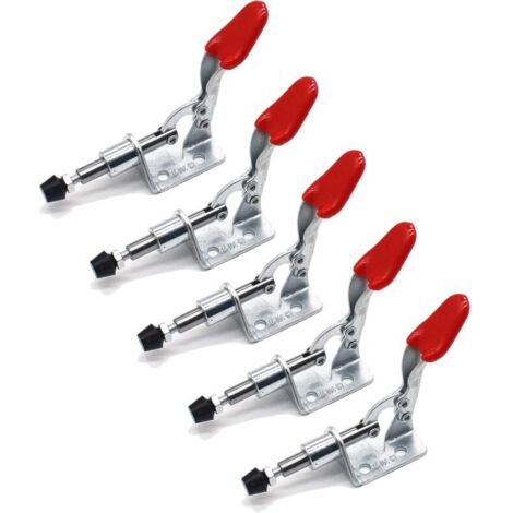 Morsetto orizzontale KZQ da 5 pezzi, utensile manuale push-pull, morsetto a ginocchiera a sgancio rapido, per funzionamento di macchine, carpenteria, saldatura (forza di serraggio 45 kg)