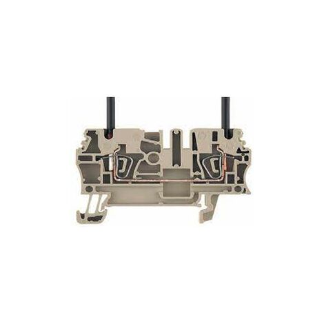 Morsetto passante, Molla autobloccante, 2.5 mm², 800 V, 24 A, Beige scuro