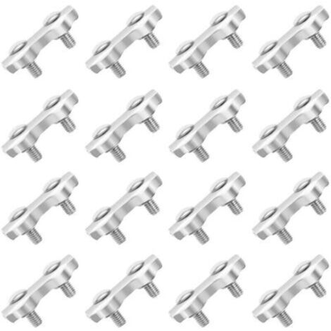 Morsetto per cavi M2, 18 pezzi, doppi morsetti per cavi in acciaio inox da 2 mm