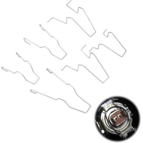 Morsetto per fari auto, 6 morsetti per H1/H3/H4/H7, morsetto a molla in acciaio per fari, clip di montaggio, per fari anabbaglianti, compatibile con vari modelli di auto