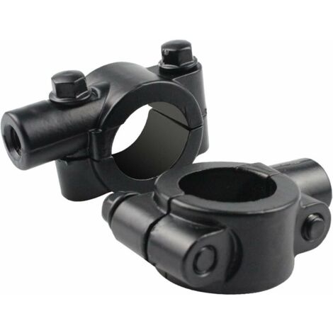 Morsetto per specchio in alluminio nero, adattatore per morsetto per specchio per moto, 22 mm/0,87 pollici, morsetto per specchio per manubrio per moto, supporto universale per specchio per manubrio, 
