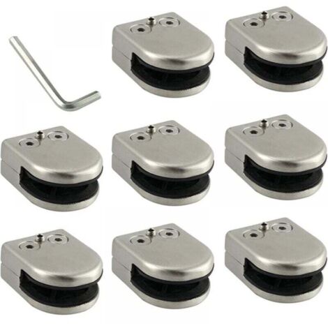 Morsetto per vetro 8 pezzi 6-8 mm in acciaio inox 304 supporto per morsetto per vetro con retro piatto finitura cromata per balaustra