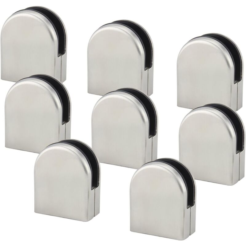 Image of Bebusingoto - Morsetto per vetro da 8 pezzi (8-10 mm), supporto in acciaio inossidabile 304, morsetto piatto per corrimano, finestra, ringhiera,