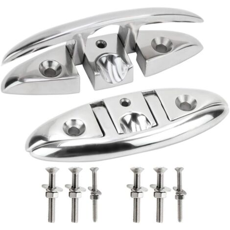 Morsetto pieghevole da 5 pollici in acciaio inossidabile 316 per funi marine, morsetto reversibile per impalcature, adatto per navi, kayak e decorazioni, hardware di montaggio incluso.