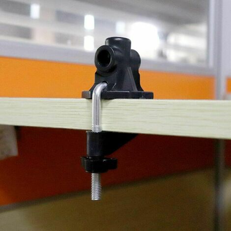 Morsetto universale per supporto da tavolo, supporto in lega di ricambio per asta microfono/lampada da tavolo nera portata massima 45 mm