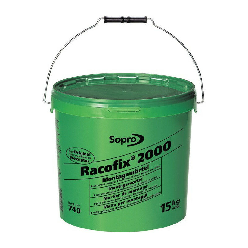 

Mortero de montaje Racofix® 2000 1: 3 (agua / mortero) Cubo de 15 kg - Sopro