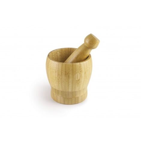 Mortero ibili bamboo mortar and pestle duradero fácil de limpiar