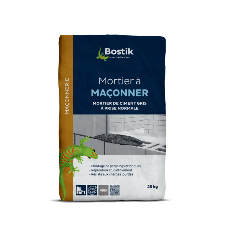 BOSTIK  Mortier Ma&ccedil;onnerie 25 kg - Mortier Ciment Gris