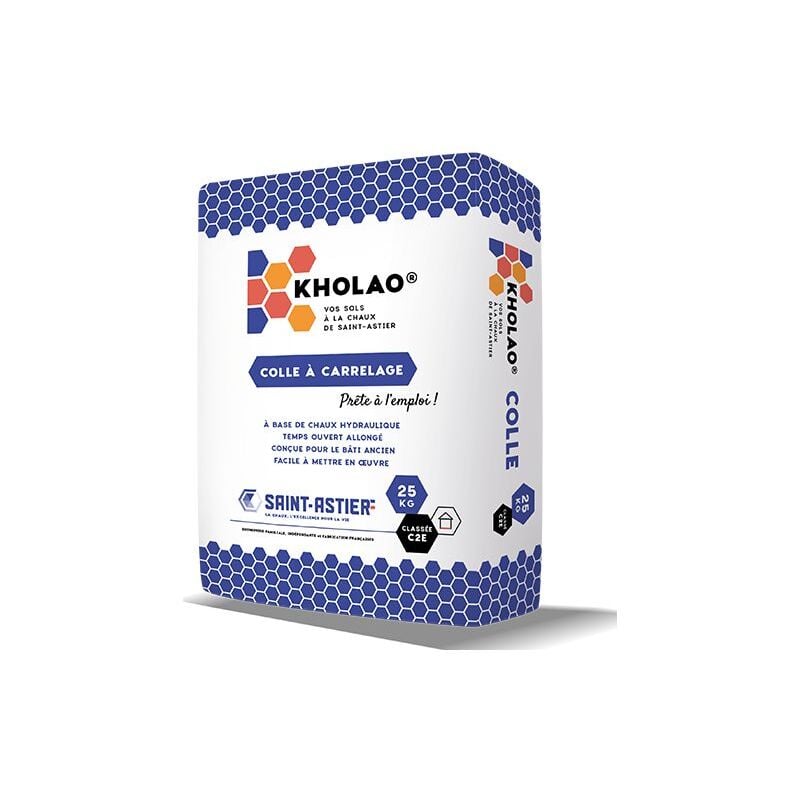 Chaux Saint-astier - Mortier colle carrelage à la chaux kholao® Saint-Astier, Sac de 25kg