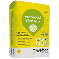 Mortier-colle déformable pour carrelage (C2 S1 ET) WEBER.COL FLEX ECO - Sac de 25 Kg - BLANC