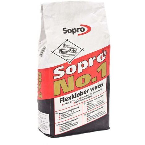 Mortier Colle flex spécial pierre naturelle - Blanc - Sopro's No.1 996 - 5 kg