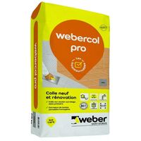 Mortier-colle pour carrelage (C2E) WEBER COL PRO - Sac de 25 Kg - BLANC