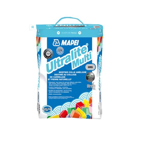 Mortier colle ULTRALITE MULTI - Gris - sac de 15kg
