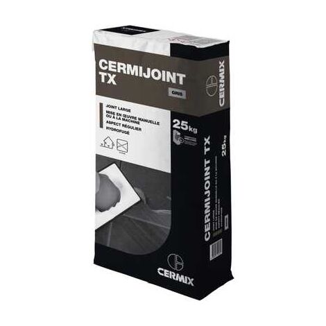 Mortier de jointoiement cermijoint TX gris alu – Sac de 25 kg – Pour revêtement céramique intérieur et extérieur – Facilité de mise en œuvre – Cermix