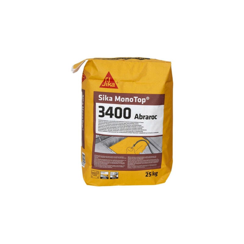 Mortier de réparation Sika Sika MonoTop-3400 Abraroc - 25 kg - Gris