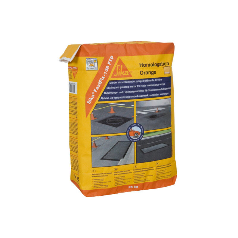 Mortier de scellement et calage d'éléments de voirie Sika FastFix 138 ftp - Gris foncé - 25kg