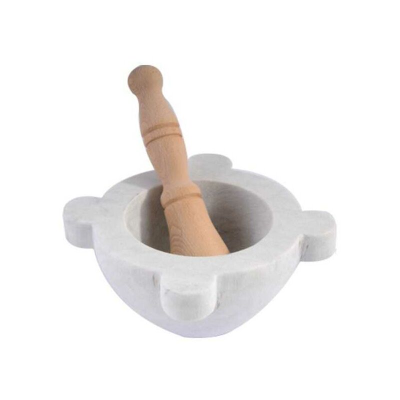 Mortier en marbre avec pilon en bois 16