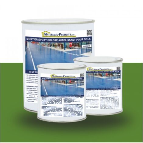 Mortier époxy coloré autolissant pour sols - 2.5 Kg Vert Gazon - MATPRO