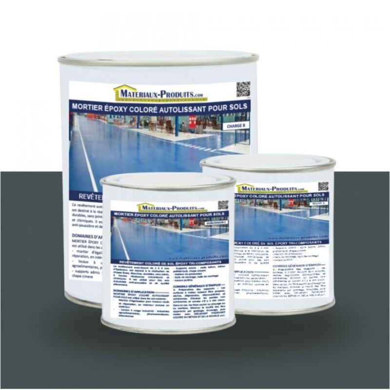 Matpro - Mortier époxy coloré autolissant pour sols - 20 Kg Gris anthracite