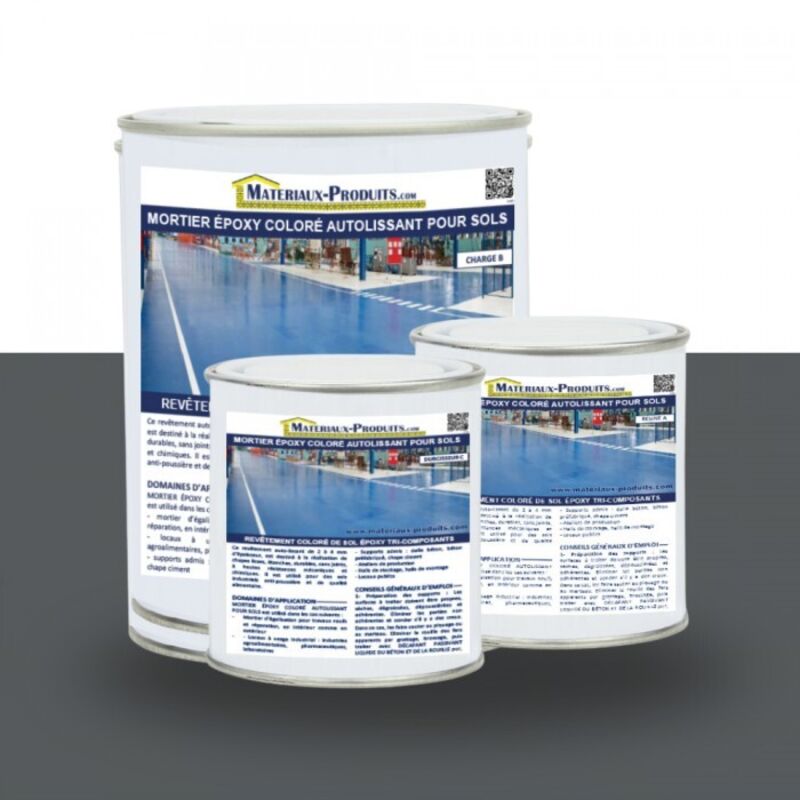 Mortier époxy coloré autolissant pour sols - 2.5 Kg Gris ardoise Matpro
