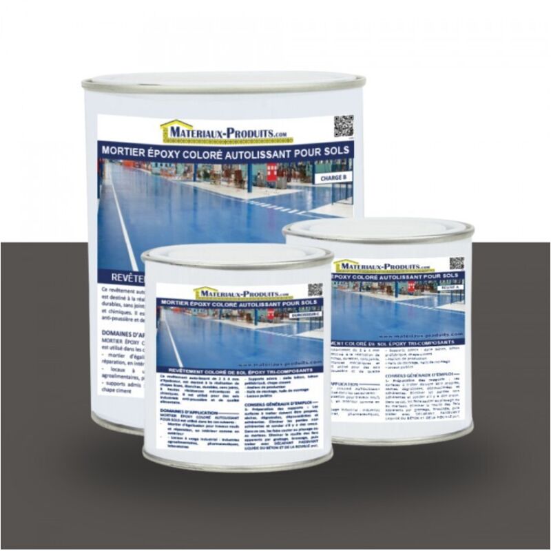 Mortier époxy coloré autolissant pour sols - 2.5 Kg Gris basalte Matpro