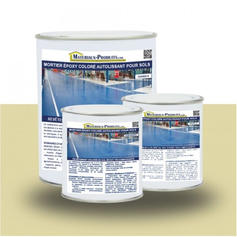 Matpro - Mortier époxy coloré autolissant pour sols - 10 Kg Ivoire