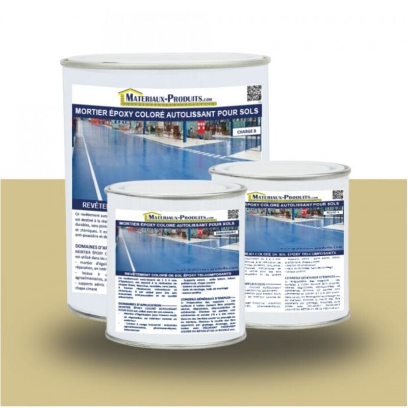 Mortier époxy coloré autolissant pour sols - 2.5 Kg Jaune sable Matpro