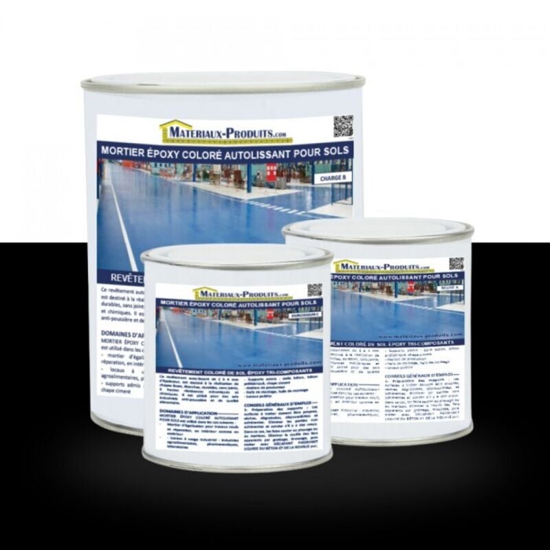 Matpro - Mortier époxy coloré autolissant pour sols - 2.5 Kg Noir