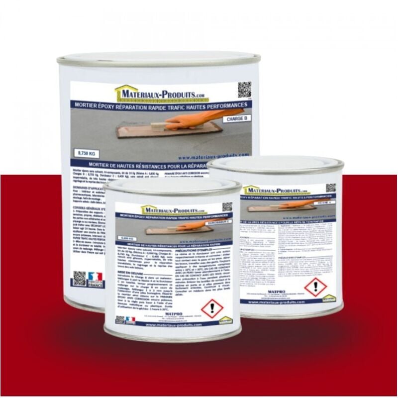 Mortier époxy réparation rapide trafic hautes performances - 2.5 Kg Rouge brique Matpro