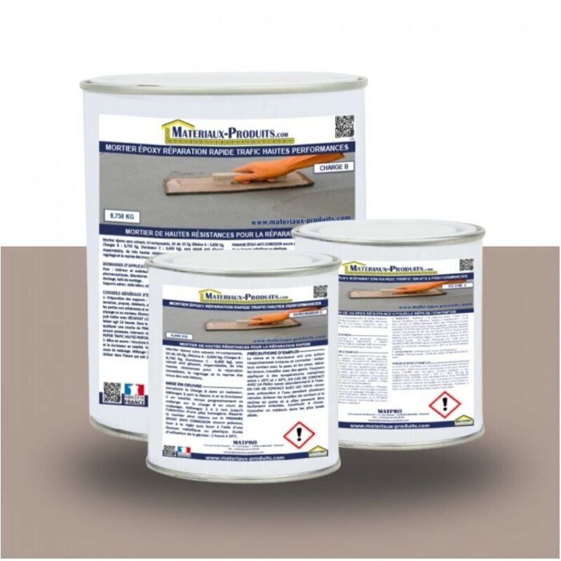 Mortier époxy réparation rapide trafic hautes performances - 2.5 Kg Gris taupe Matpro