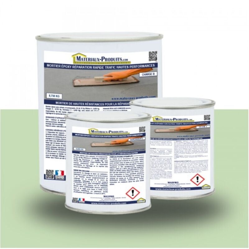 Mortier époxy réparation rapide trafic hautes performances - 10 Kg Vert Pastel - MATPRO