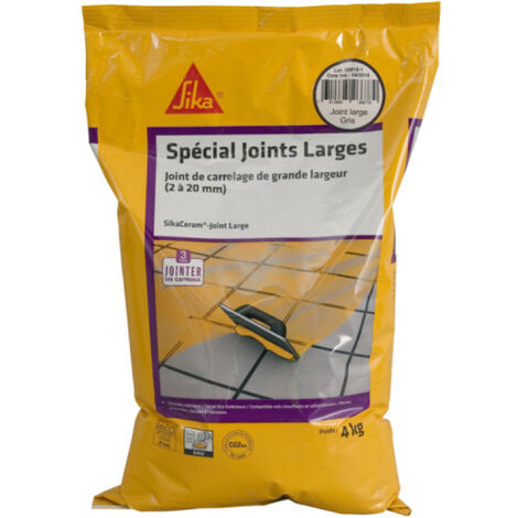 Mortier joint de carrelage grande largeur 2 à 20mm CG2W - SIKA SikaCeram Joint Large - Gris - 4kg - Gris