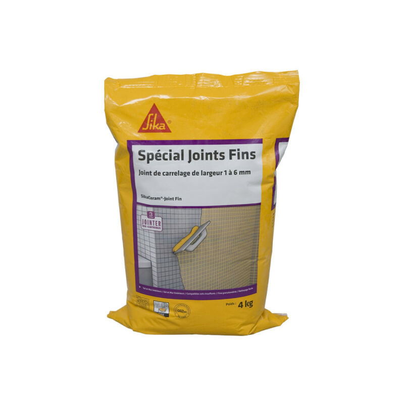 Sika - Mortier pour joint de carrelage intérieur et extérieur prêt à gâcher Ceram Joint Fin - Blanc - 4kg - Blanc