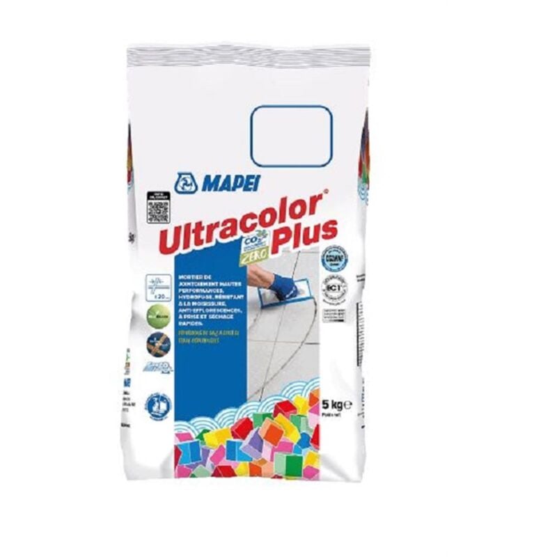 Joint carrelage de finition ultracolor plus - Séchage Rapide - Anti moisissures - Alupack 5kg - coloris : 100 Blanc