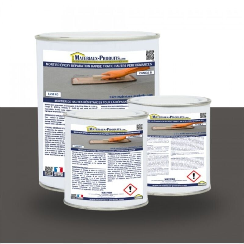 Mortier époxy réparation rapide trafic hautes performances - 10 Kg Gris basalte Matpro