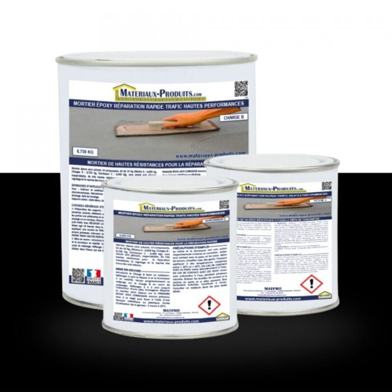 Mortier époxy réparation rapide trafic hautes performances - 5 Kg Noir Matpro