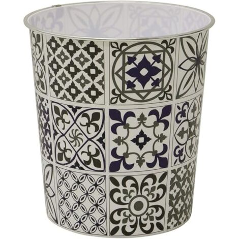 Mosaic Navy Waste Paper Bin, Small