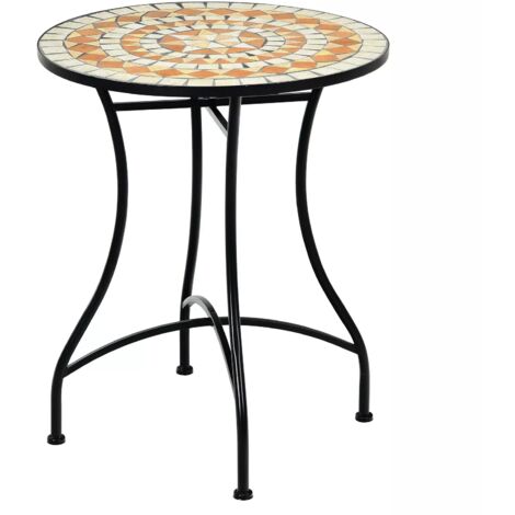 Mosaic Round Side Table Outdoor & Indoor Retro Mosaic Side Table