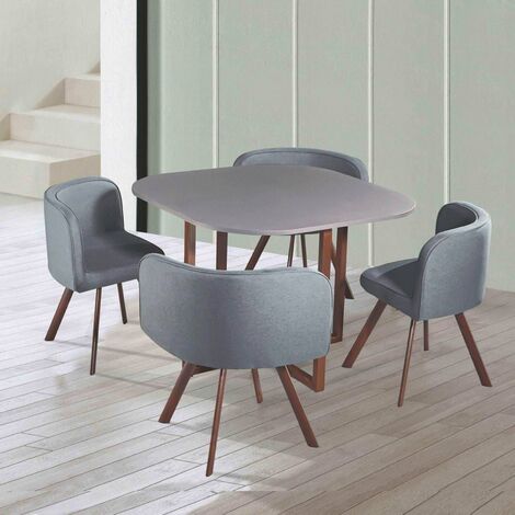 MOSAIC - Table Mosaic + 4 chaises gris - Gris