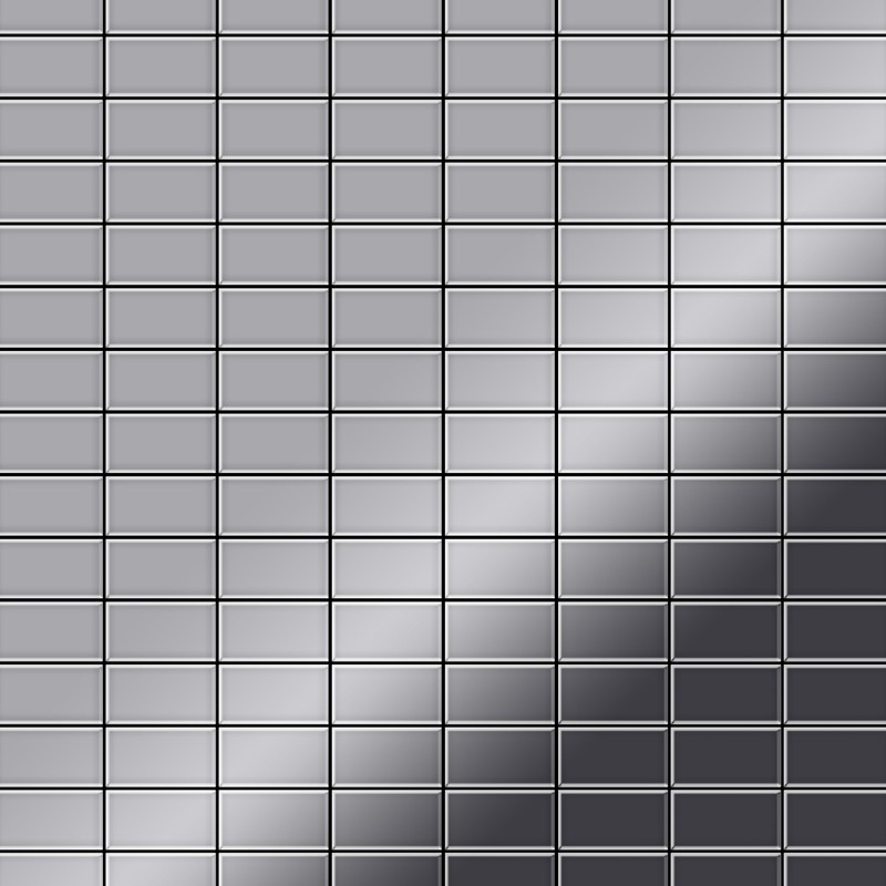 Mosaic tile massiv metal Stainless Steel marine mirror grey 1.6mm thick ALLOY Bauhaus-S-S-MM