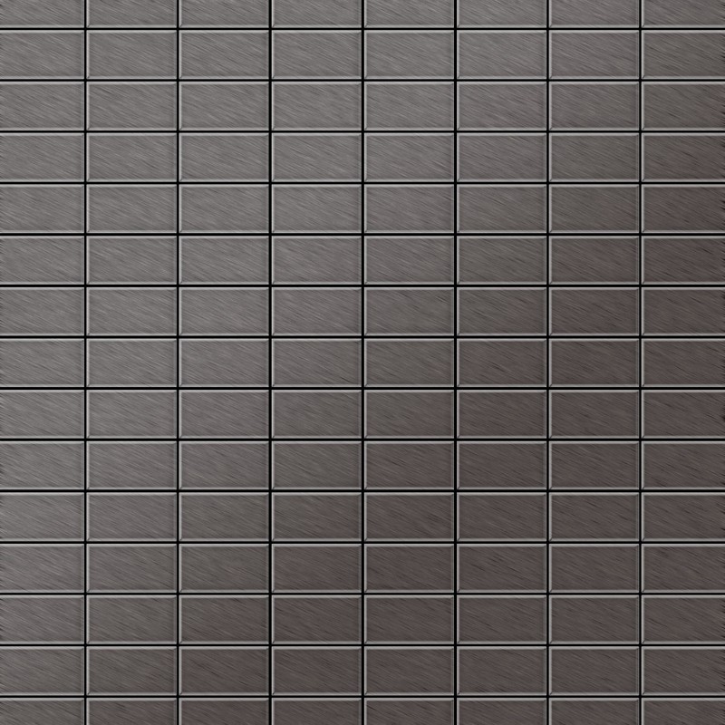 Mosaic tile massiv metal Titanium Smoke brushed dark grey 1.6mm thick ALLOY Bauhaus-Ti-SB