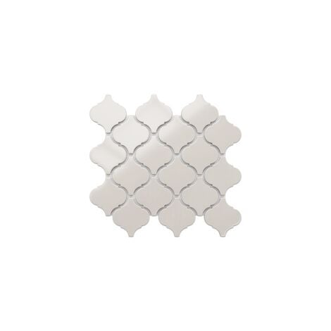 ILCOM Mosaico in ceramica su rete per bagno o cucina 27.5cm x 24.3cm - Grey Arabesque