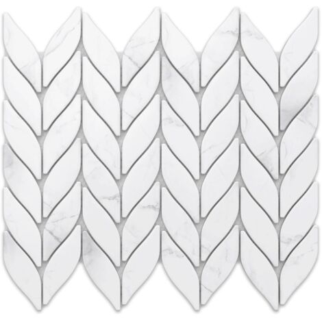 ILCOM Mosaico in ceramica su rete per bagno o cucina 27.6cm x 33.2cm - Marble Sparrow