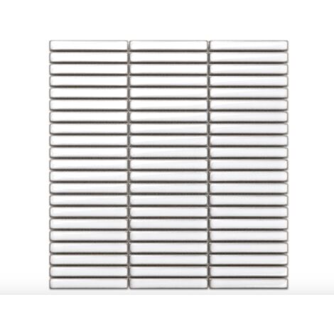 Mosaico in ceramica su rete per bagno o cucina 28.2cm x 29cm - White Piano