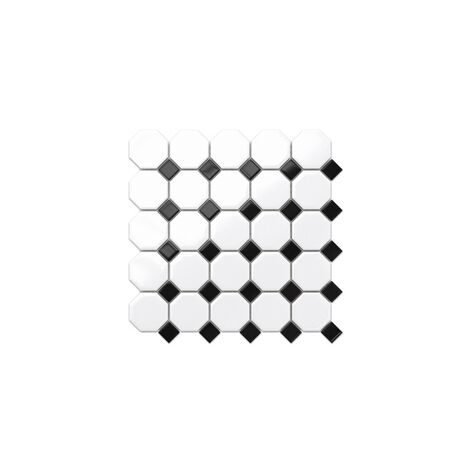 Mosaico in ceramica su rete per bagno o cucina 29.3cm x 29.3cm - Octagon Castle