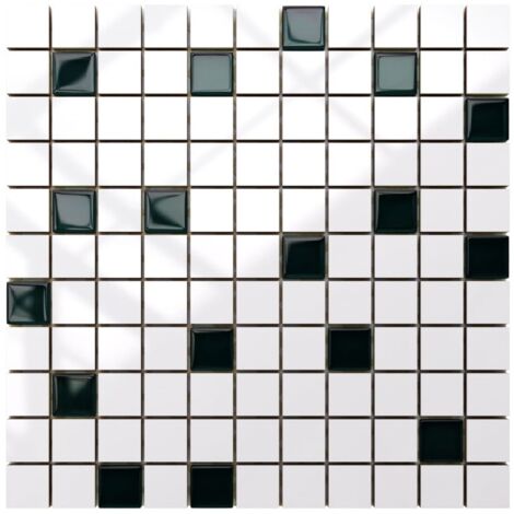 Mosaico in ceramica su rete per bagno o cucina 30cm x 30cm - Green bottle