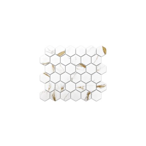 Mosaico in ceramica su rete per bagno o cucina 32.3cm x 27.7cm - Gold Honey