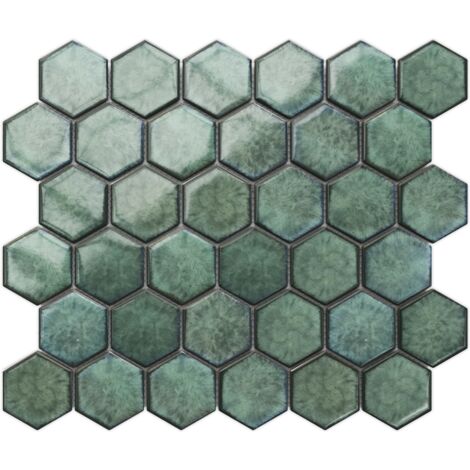 Mosaico in ceramica su rete per bagno o cucina 32.3cm x 27.7cm - Nori Hive
