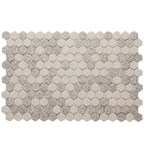 Mosaico in vetro pressato su rete per bagno e cucina 52 cm x 34 cm - Hexa grey mat (0.166m²)