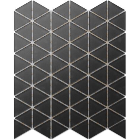 Mosaico in vetro su rete per bagno e cucina 26.3 cm x 30.3 cm - Back to Black